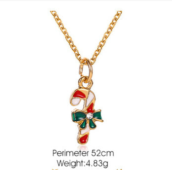 Christmas Snowflake Cane Drip Oil Necklace