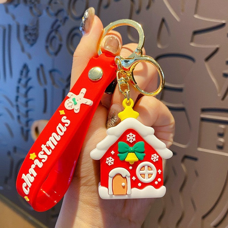 Christmas Small Gift Cartoon Santa Claus David's Deer Doll Keychain