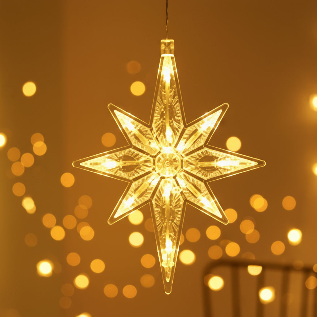 Star String Lights LED Christmas Curtain Lights Indoor Bedroom Home Party Decoration Snowman Christmas Tree Holiday Lights