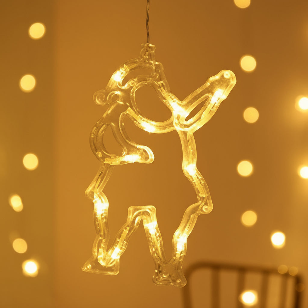 Star String Lights LED Christmas Curtain Lights Indoor Bedroom Home Party Decoration Snowman Christmas Tree Holiday Lights